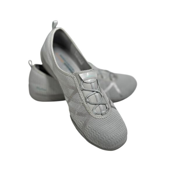 Skechers Women's Casual Breathe-Easy-A-Look Mary Jane Flat Size 11 Gray - Picture 1 of 14
